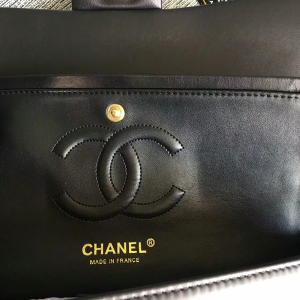 Chanel Flap Shoulder Bags Black Original Sheepskin CF1112 Gold Chanel Flap Shoulder Bags Black Original Sheepskin CF1112 Gold