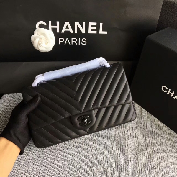 Chanel Flap Shoulder Bags Black Original Sheepskin CF1112 Chanel Flap Shoulder Bags Black Original Sheepskin CF1112