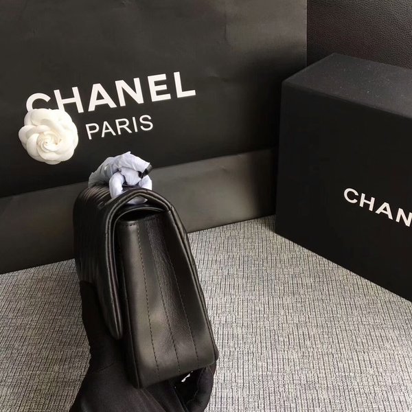 Chanel Flap Shoulder Bags Black Original Sheepskin CF1112 Chanel Flap Shoulder Bags Black Original Sheepskin CF1112