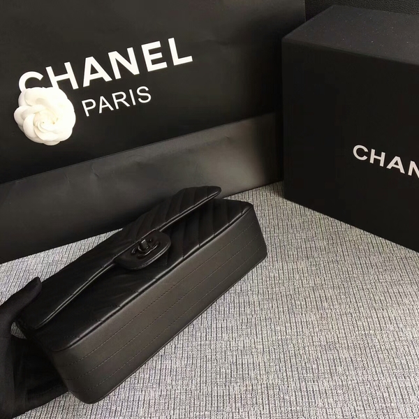 Chanel Flap Shoulder Bags Black Original Sheepskin CF1112 Chanel Flap Shoulder Bags Black Original Sheepskin CF1112