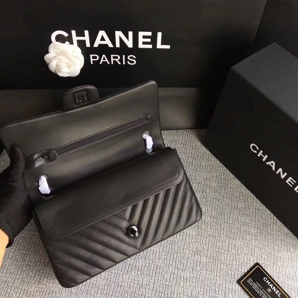 Chanel Flap Shoulder Bags Black Original Sheepskin CF1112 Chanel Flap Shoulder Bags Black Original Sheepskin CF1112