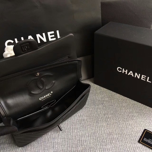 Chanel Flap Shoulder Bags Black Original Sheepskin CF1112 Chanel Flap Shoulder Bags Black Original Sheepskin CF1112