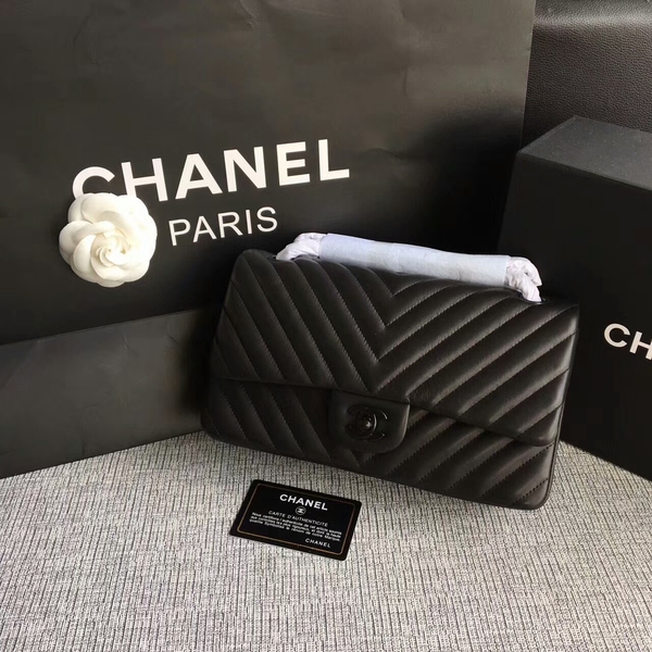 Chanel Flap Shoulder Bags Black Original Sheepskin CF1112 Chanel Flap Shoulder Bags Black Original Sheepskin CF1112