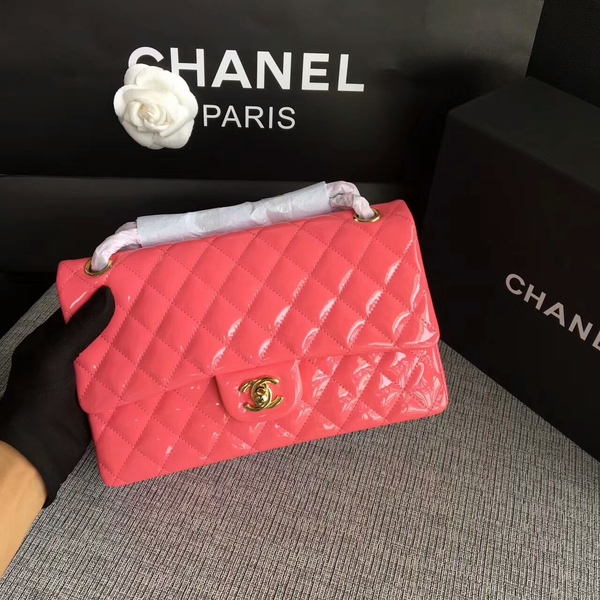 Chanel Flap Shoulder Bags Pink Original Patent Leather CF1112 Gold Chanel Flap Shoulder Bags Pink Original Patent Leather CF1112 Gold