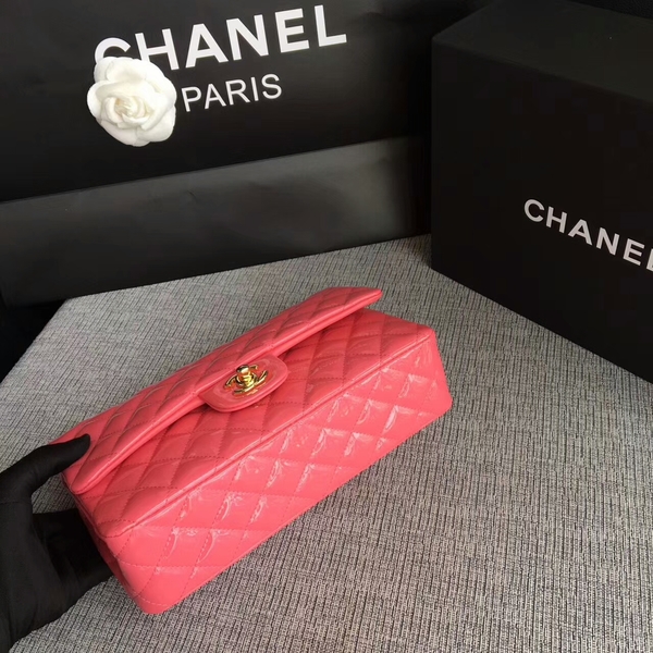 Chanel Flap Shoulder Bags Pink Original Patent Leather CF1112 Gold Chanel Flap Shoulder Bags Pink Original Patent Leather CF1112 Gold