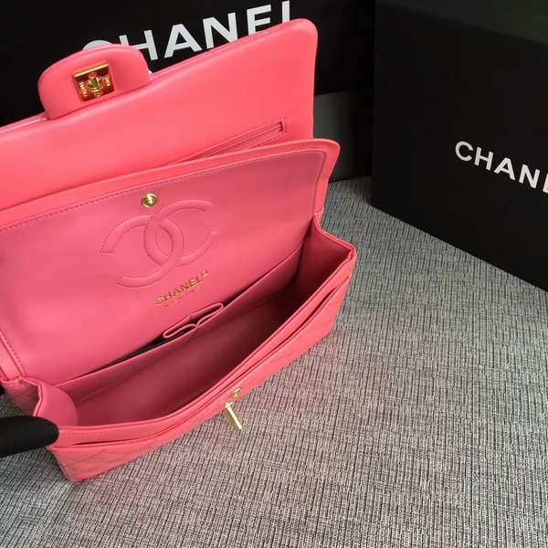 Chanel Flap Shoulder Bags Pink Original Patent Leather CF1112 Gold Chanel Flap Shoulder Bags Pink Original Patent Leather CF1112 Gold