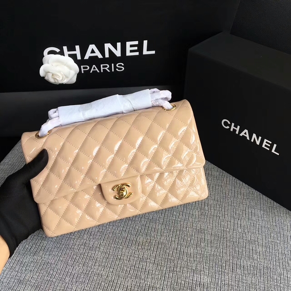 Chanel Flap Shoulder Bags Camel Original Patent Leather CF1112 Gold Chanel Flap Shoulder Bags Camel Original Patent Leather CF1112 Gold