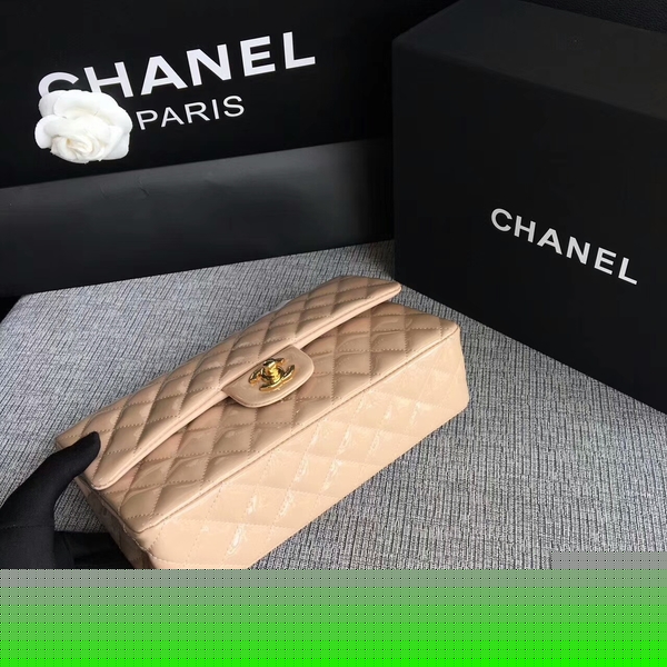 Chanel Flap Shoulder Bags Camel Original Patent Leather CF1112 Gold Chanel Flap Shoulder Bags Camel Original Patent Leather CF1112 Gold