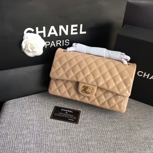 Chanel Flap Shoulder Bags Camel Original Patent Leather CF1112 Gold Chanel Flap Shoulder Bags Camel Original Patent Leather CF1112 Gold