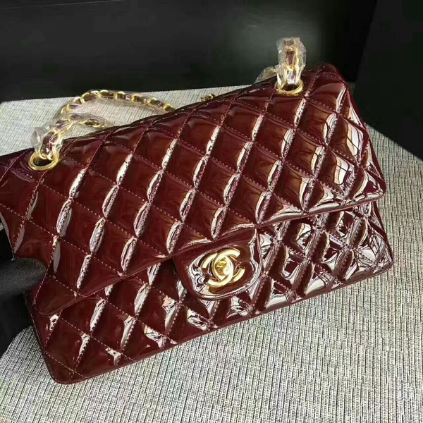 Chanel Flap Shoulder Bags Coffee Original Patent Leather CF1112 Gold Chanel Flap Shoulder Bags Coffee Original Patent Leather CF1112 Gold