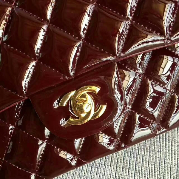 Chanel Flap Shoulder Bags Coffee Original Patent Leather CF1112 Gold Chanel Flap Shoulder Bags Coffee Original Patent Leather CF1112 Gold