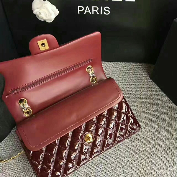 Chanel Flap Shoulder Bags Coffee Original Patent Leather CF1112 Gold Chanel Flap Shoulder Bags Coffee Original Patent Leather CF1112 Gold