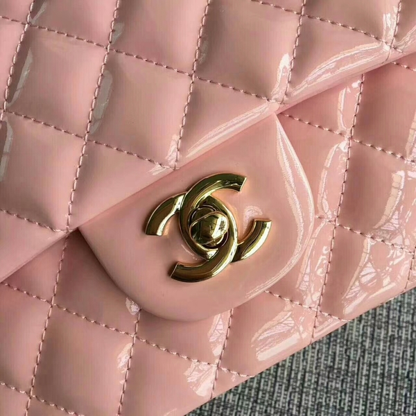 Chanel Flap Shoulder Bags Light Pink Original Patent Leather CF1112 Gold Chanel Flap Shoulder Bags Light Pink Original Patent Leather CF1112 Gold