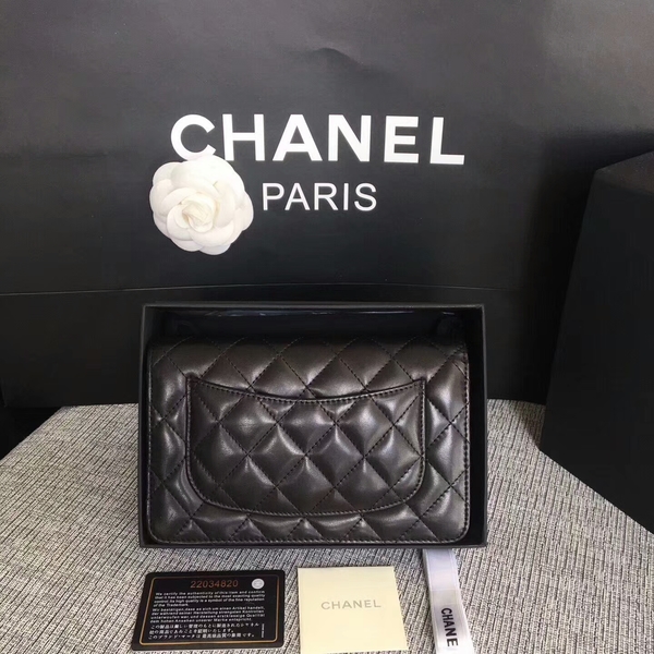 Chanel WOC Flap Bag Black Original Sheepskin Leather 33814 Glod Chanel WOC Flap Bag Black Original Sheepskin Leather 33814 Glod