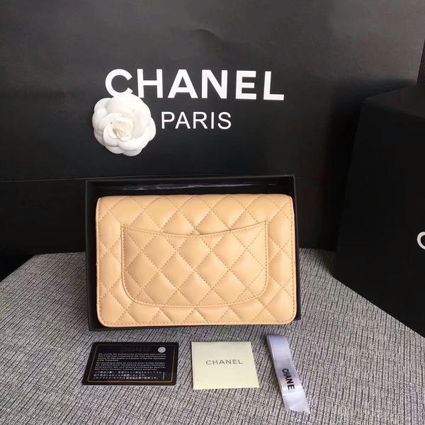 Chanel WOC Flap Bag Camel Original Sheepskin Leather 33814 Silver Chanel WOC Flap Bag Camel Original Sheepskin Leather 33814 Silver