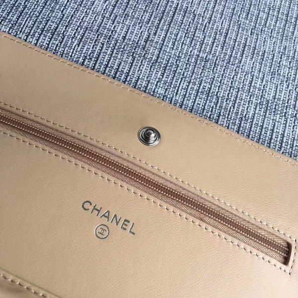 Chanel WOC Flap Bag Camel Original Sheepskin Leather 33814 Silver Chanel WOC Flap Bag Camel Original Sheepskin Leather 33814 Silver