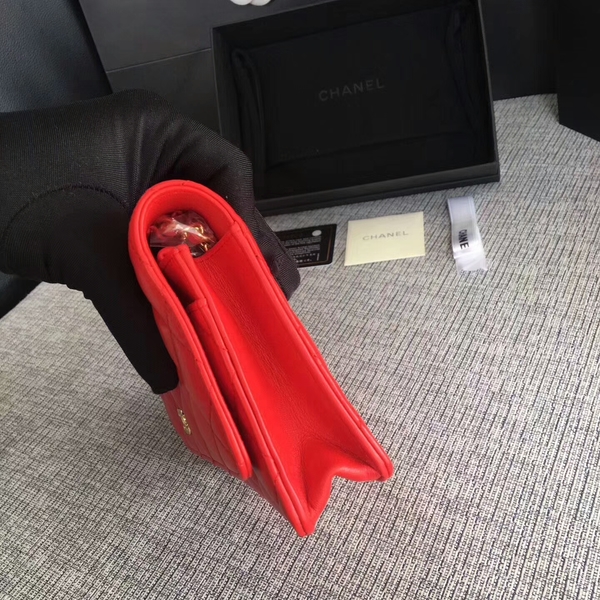 Chanel WOC Flap Bag Red Original Sheepskin Leather 33814 Glod Chanel WOC Flap Bag Red Original Sheepskin Leather 33814 Glod