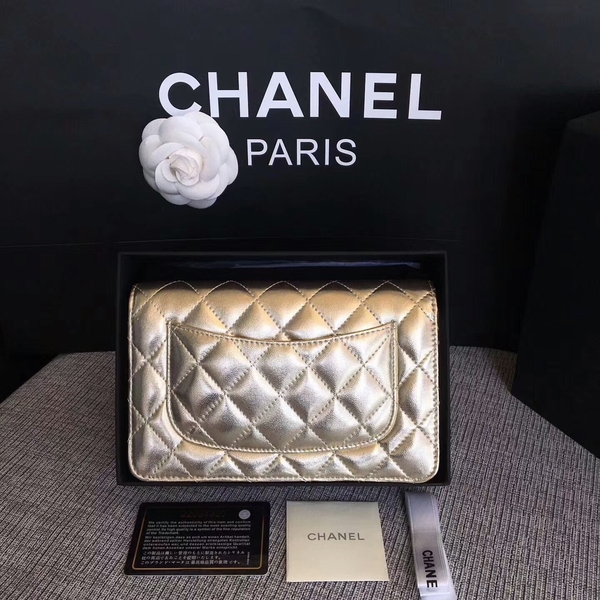 Chanel WOC Flap Bag Original Sheepskin Leather 33814A Silver Chanel WOC Flap Bag Original Sheepskin Leather 33814A Silver