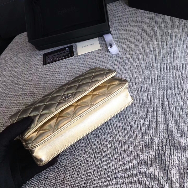 Chanel WOC Flap Bag Original Sheepskin Leather 33814A Silver Chanel WOC Flap Bag Original Sheepskin Leather 33814A Silver