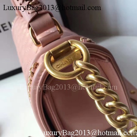 Boy Chanel Top Handle Flap Bag Original Sheepskin Leather A94804 Pink Boy Chanel Top Handle Flap Bag Original Sheepskin Leather A94804 Pink