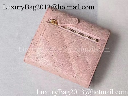 Chanel Tri-Fold Wallet Cannage Pattern Leather A48981 Pink Chanel Tri-Fold Wallet Cannage Pattern Leather A48981 Pink