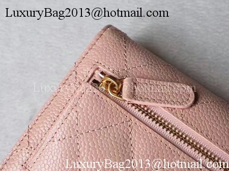 Chanel Tri-Fold Wallet Cannage Pattern Leather A48981 Pink Chanel Tri-Fold Wallet Cannage Pattern Leather A48981 Pink