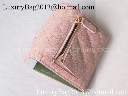 Chanel Tri-Fold Wallet Cannage Pattern Leather A48981 Pink Chanel Tri-Fold Wallet Cannage Pattern Leather A48981 Pink