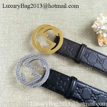 Gucci 38mm Leather Black Belt GG57099 Silver Gucci 38mm Leather Black Belt GG57099 Silver