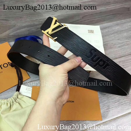 Louis Vuitton SPREME 40mm Black Epi Leather Belt M5897 Gold Louis Vuitton SPREME 40mm Black Epi Leather Belt M5897 Gold