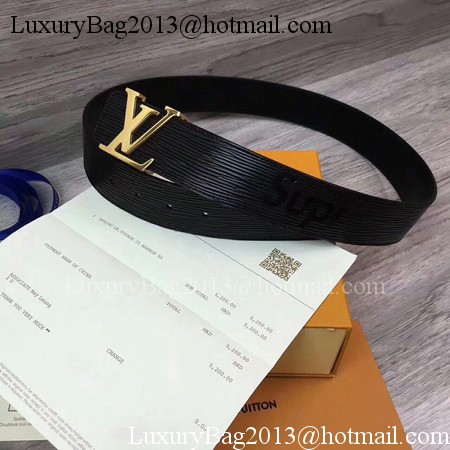 Louis Vuitton SPREME 40mm Black Epi Leather Belt M5897 Gold Louis Vuitton SPREME 40mm Black Epi Leather Belt M5897 Gold