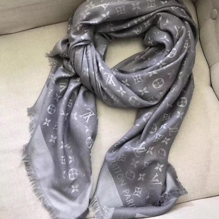 Louis Vuitton MONOGRAM DENIM Scarf M33695 Grey Louis Vuitton MONOGRAM DENIM Scarf M33695 Grey