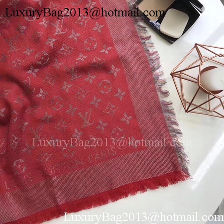 Louis Vuitton MONOGRAM DENIM Scarf M33695 Red Louis Vuitton MONOGRAM DENIM Scarf M33695 Red