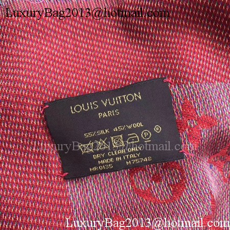Louis Vuitton MONOGRAM DENIM Scarf M33695 Red Louis Vuitton MONOGRAM DENIM Scarf M33695 Red