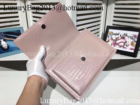 Yves Saint Laurent Croco Leather Cross-body Shoulder Bag Y00931 Pink Yves Saint Laurent Croco Leather Cross-body Shoulder Bag Y00931 Pink