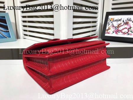 Yves Saint Laurent Croco Leather Cross-body Shoulder Bag Y00931 Red Yves Saint Laurent Croco Leather Cross-body Shoulder Bag Y00931 Red