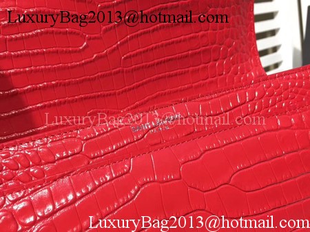 Yves Saint Laurent Croco Leather Cross-body Shoulder Bag Y00931 Red Yves Saint Laurent Croco Leather Cross-body Shoulder Bag Y00931 Red