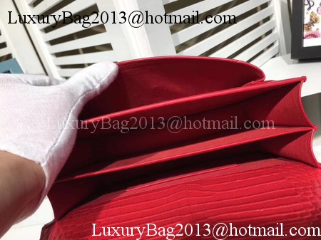 Yves Saint Laurent Croco Leather Cross-body Shoulder Bag Y00931 Red Yves Saint Laurent Croco Leather Cross-body Shoulder Bag Y00931 Red