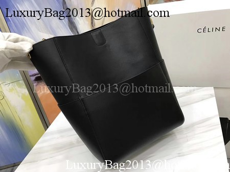CELINE Sangle Seau Bag in Smooth Leather C3371 Black CELINE Sangle Seau Bag in Smooth Leather C3371 Black