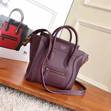 Celine Luggage Nano Tote Bag Original Leather CC3560 Wine Celine Luggage Nano Tote Bag Original Leather CC3560 Wine
