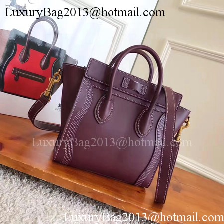 Celine Luggage Nano Tote Bag Original Leather CC3560 Wine Celine Luggage Nano Tote Bag Original Leather CC3560 Wine