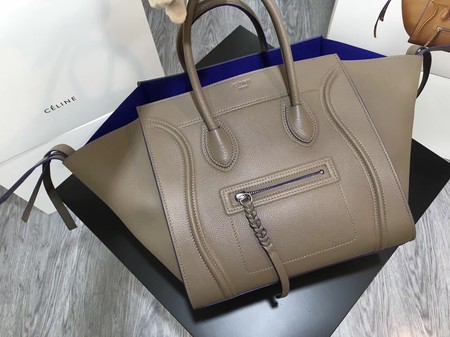 Celine Luggage Phantom Tote Bag Calfskin Leather CT3372 Grey&Blue Celine Luggage Phantom Tote Bag Calfskin Leather CT3372 Grey&Blue