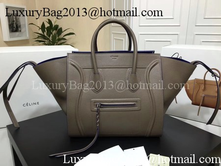 Celine Luggage Phantom Tote Bag Calfskin Leather CT3372 Grey&Blue Celine Luggage Phantom Tote Bag Calfskin Leather CT3372 Grey&Blue