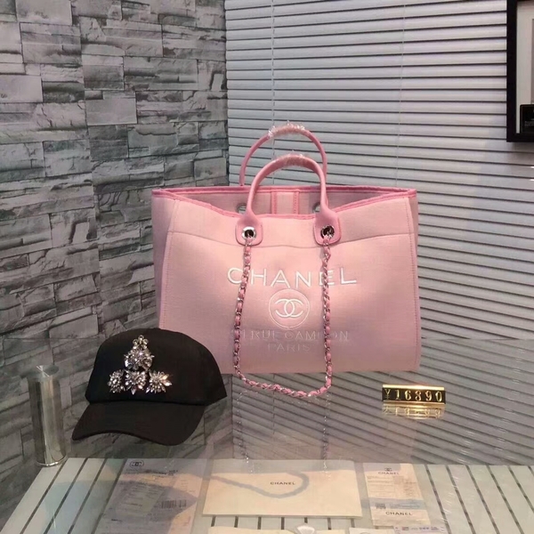 Chanel Large Canvas Tote Shopping Bag CNA1679 Light Pink Chanel Large Canvas Tote Shopping Bag CNA1679 Light Pink