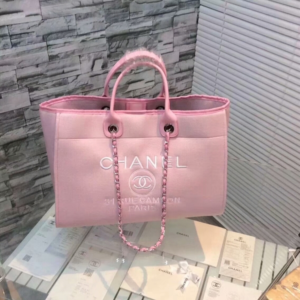 Chanel Large Canvas Tote Shopping Bag CNA1679 Light Pink Chanel Large Canvas Tote Shopping Bag CNA1679 Light Pink