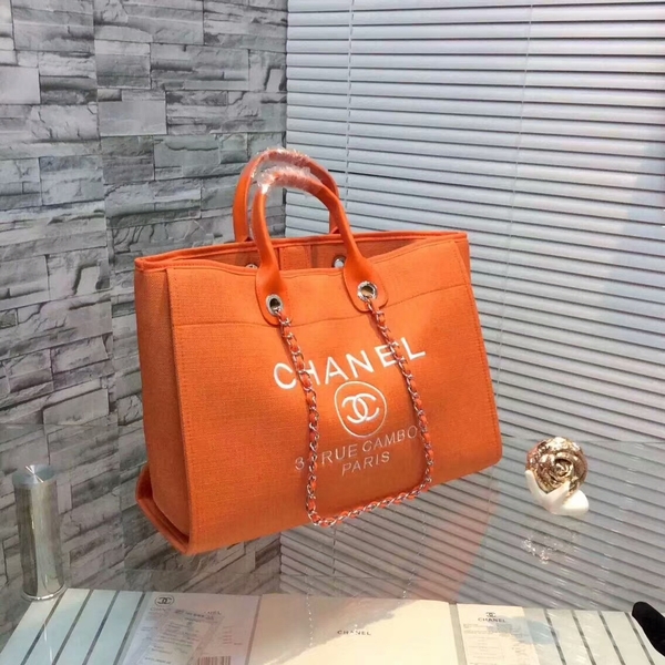 Chanel Large Canvas Tote Shopping Bag CNA1679 Orange Chanel Large Canvas Tote Shopping Bag CNA1679 Orange