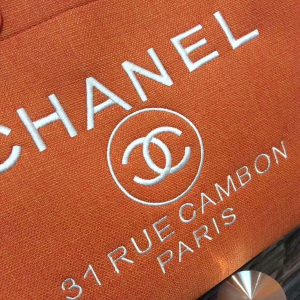Chanel Large Canvas Tote Shopping Bag CNA1679 Orange Chanel Large Canvas Tote Shopping Bag CNA1679 Orange