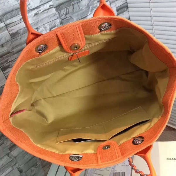 Chanel Large Canvas Tote Shopping Bag CNA1679 Orange Chanel Large Canvas Tote Shopping Bag CNA1679 Orange