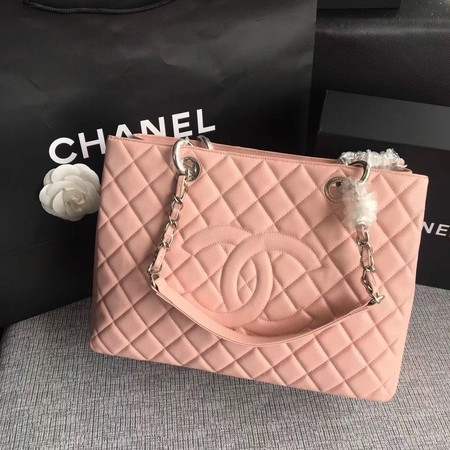Chanel LE Boy Grand Shopping Tote Bag GST Pink Cannage Pattern A50995 Silver Chanel LE Boy Grand Shopping Tote Bag GST Pink Cannage Pattern A50995 Silver