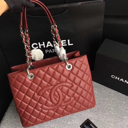 Chanel LE Boy Grand Shopping Tote Bag GST Wine Cannage Pattern A50995 Silver Chanel LE Boy Grand Shopping Tote Bag GST Wine Cannage Pattern A50995 Silver