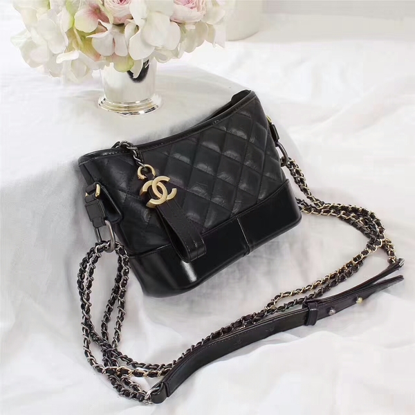 Chanel Gabrielle Calfskin Leather Shoulder Bag 8122A Black Chanel Gabrielle Calfskin Leather Shoulder Bag 8122A Black